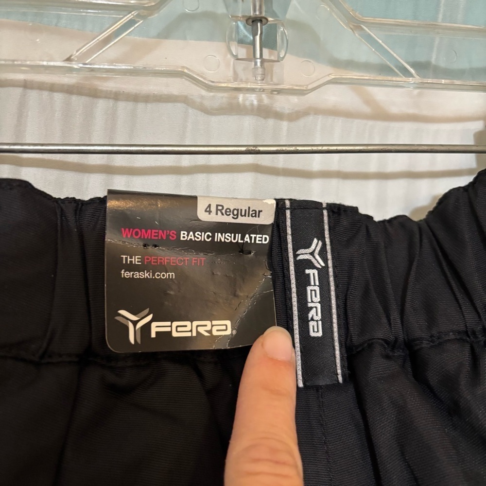 NWT Fera Black Ski Snowboard Pants Cold Weather Insulated Elastic Waist Sz 4R - Picture 7 of 9